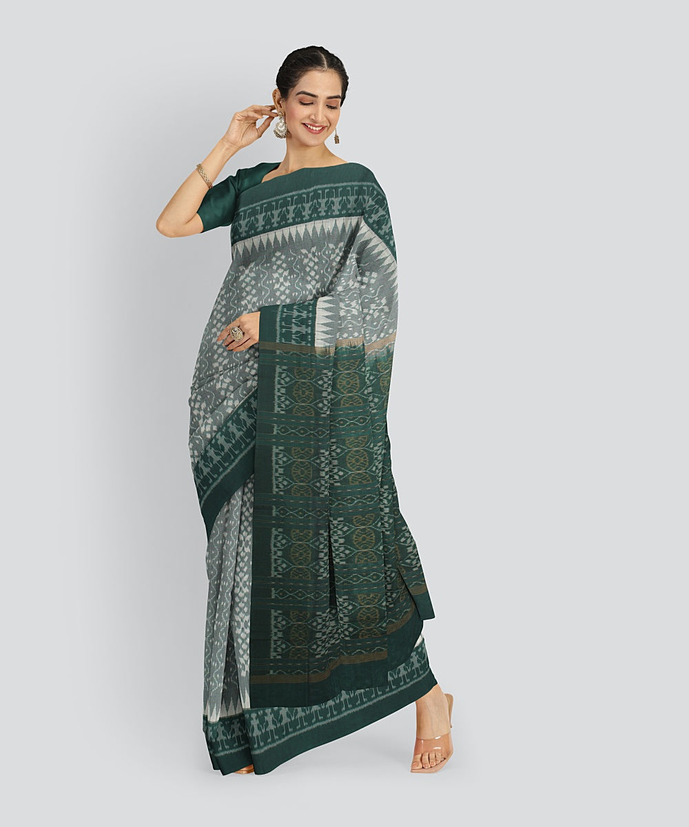 Light Green  Cotton Handwoven Sambalpuri Saree