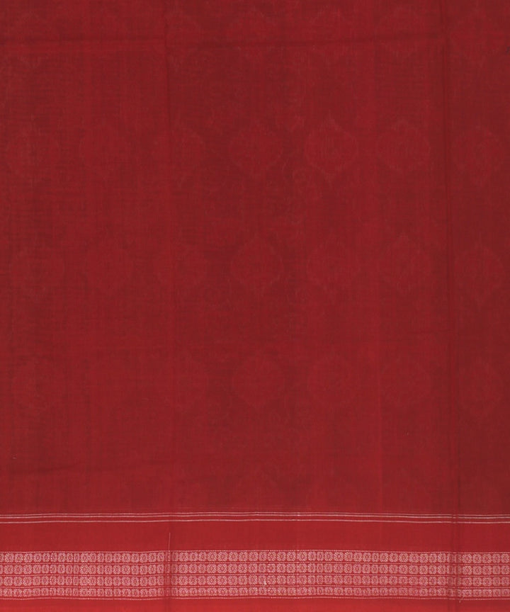 Teal Green Red Cotton Handwoven Sambalpuri Saree