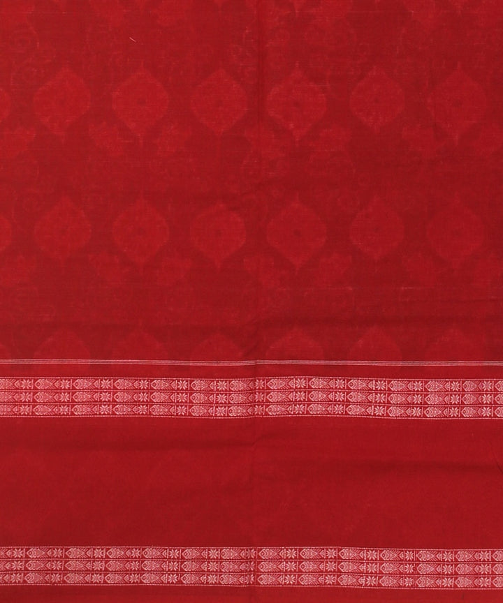 Grey Red Cotton Handwoven Sambalpuri Saree