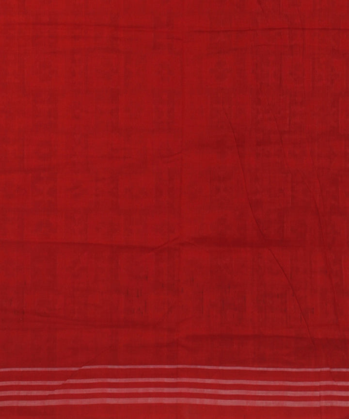 Maroon Red Cotton Handwoven Sambalpuri Saree
