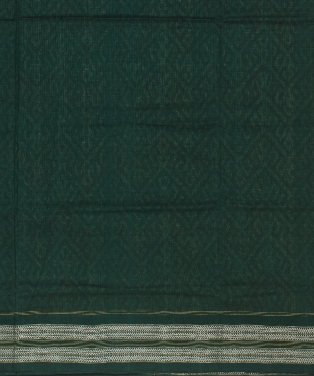 Yellow Green Cotton Handwoven Sambalpuri Saree