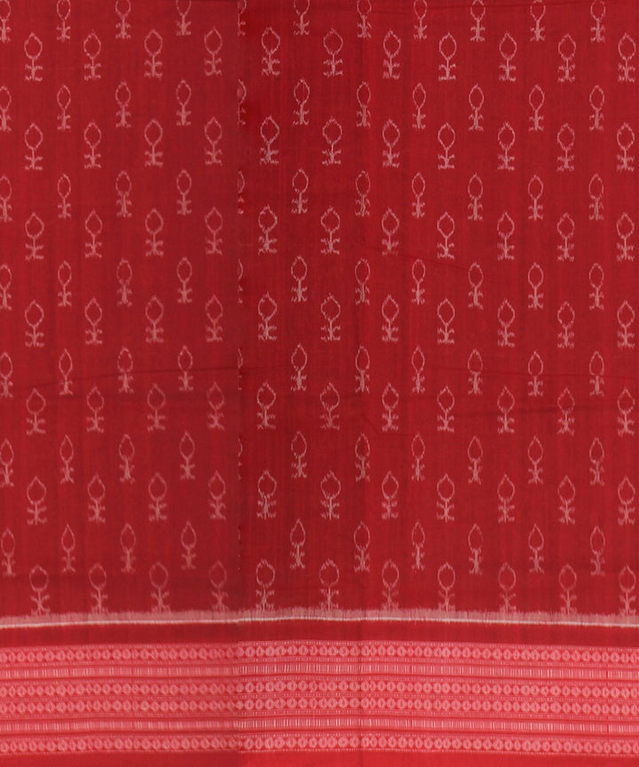 Cyan Green Red Cotton Handwoven Sambalpuri Saree