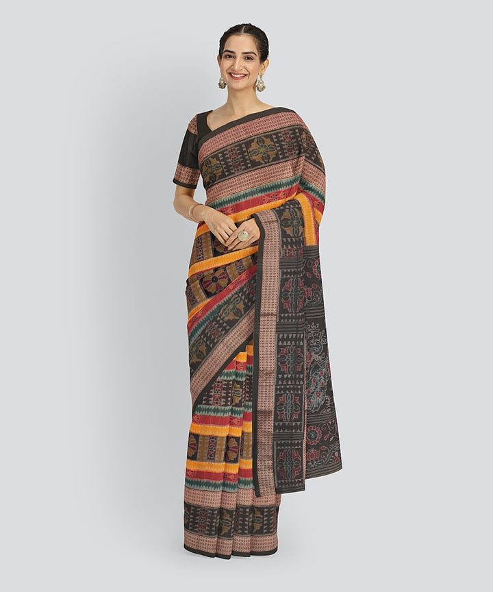 Multicolor  Cotton Handwoven Sambalpuri Saree