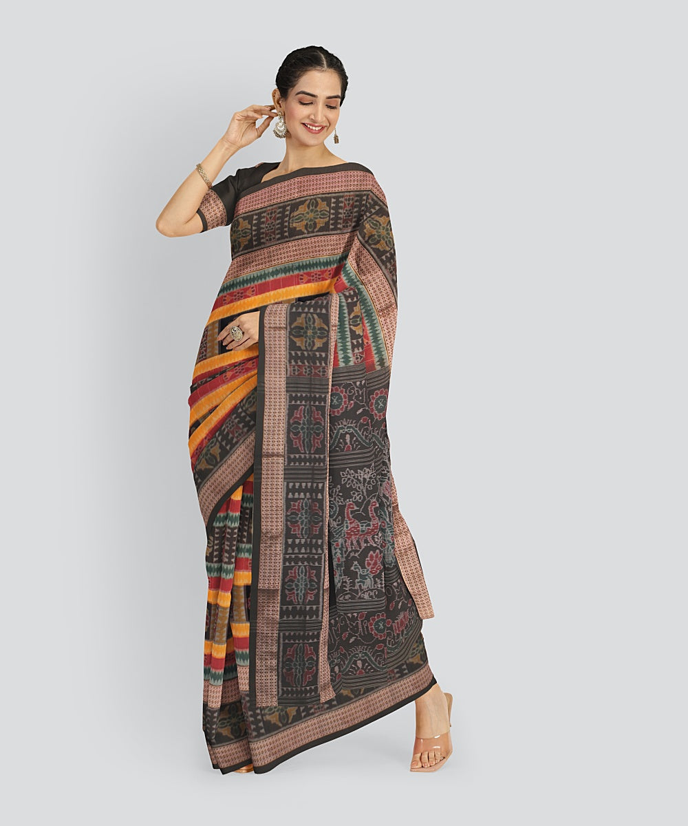 Multicolor  Cotton Handwoven Sambalpuri Saree