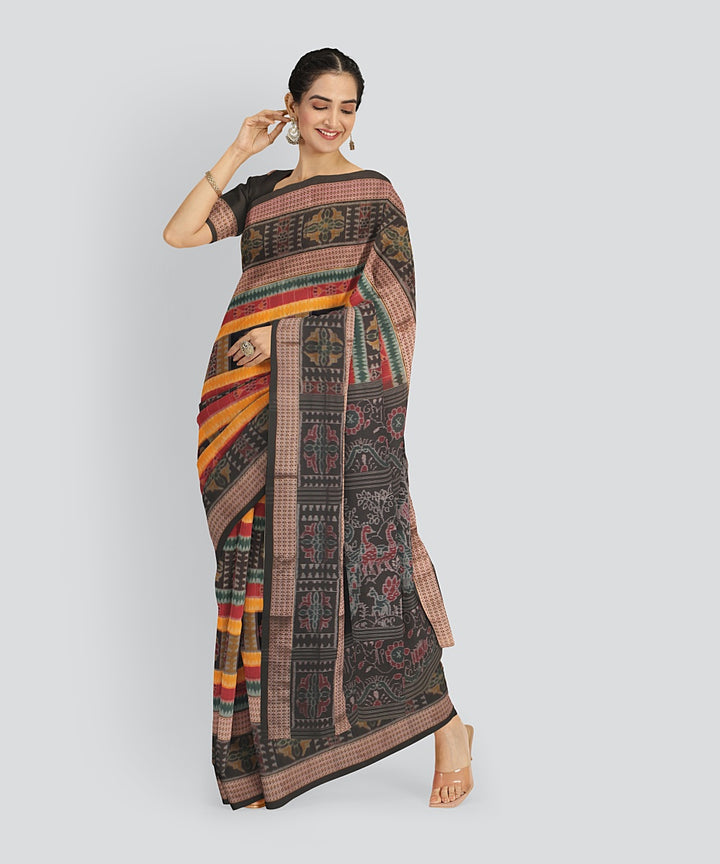 Multicolor  Cotton Handwoven Sambalpuri Saree