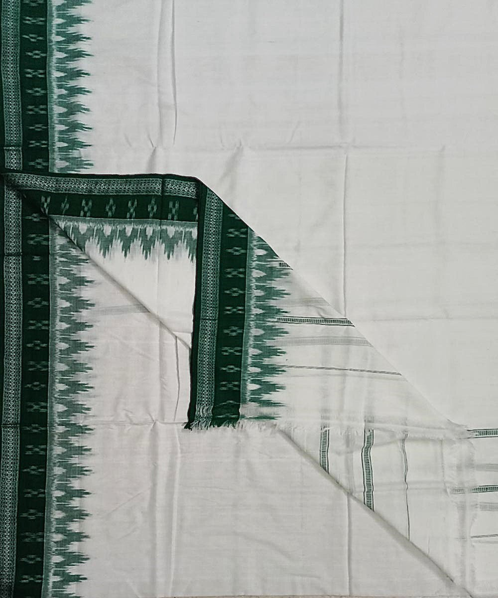 White green handwoven cotton sambalpuri dhoti