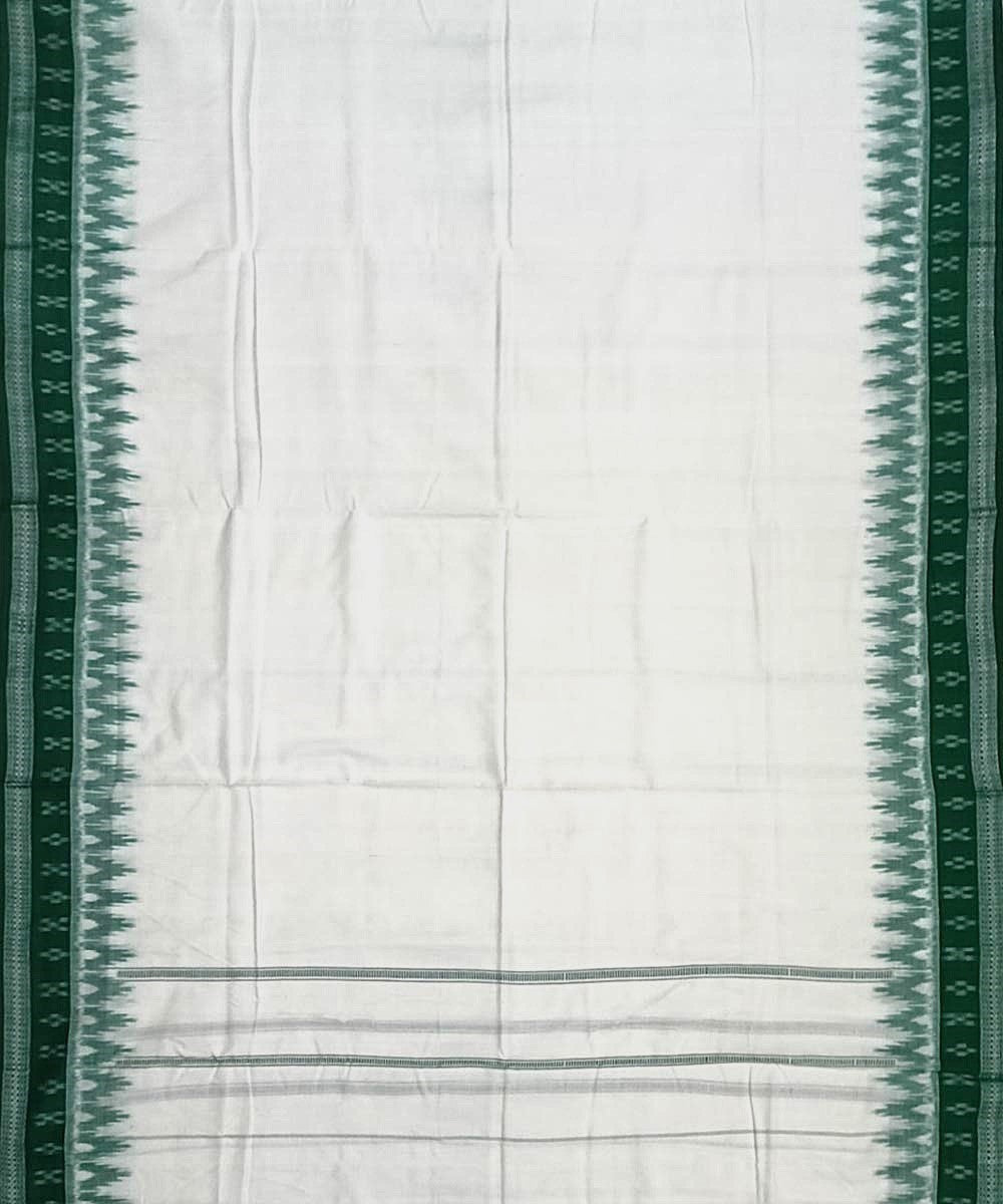 White green handwoven cotton sambalpuri dhoti