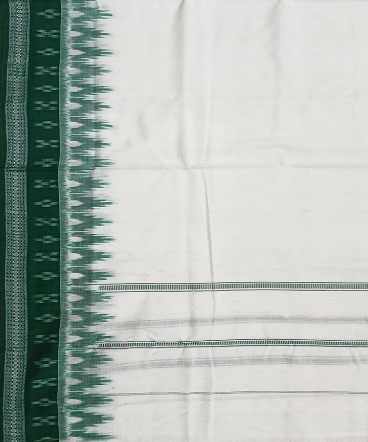 White green handwoven cotton sambalpuri dhoti