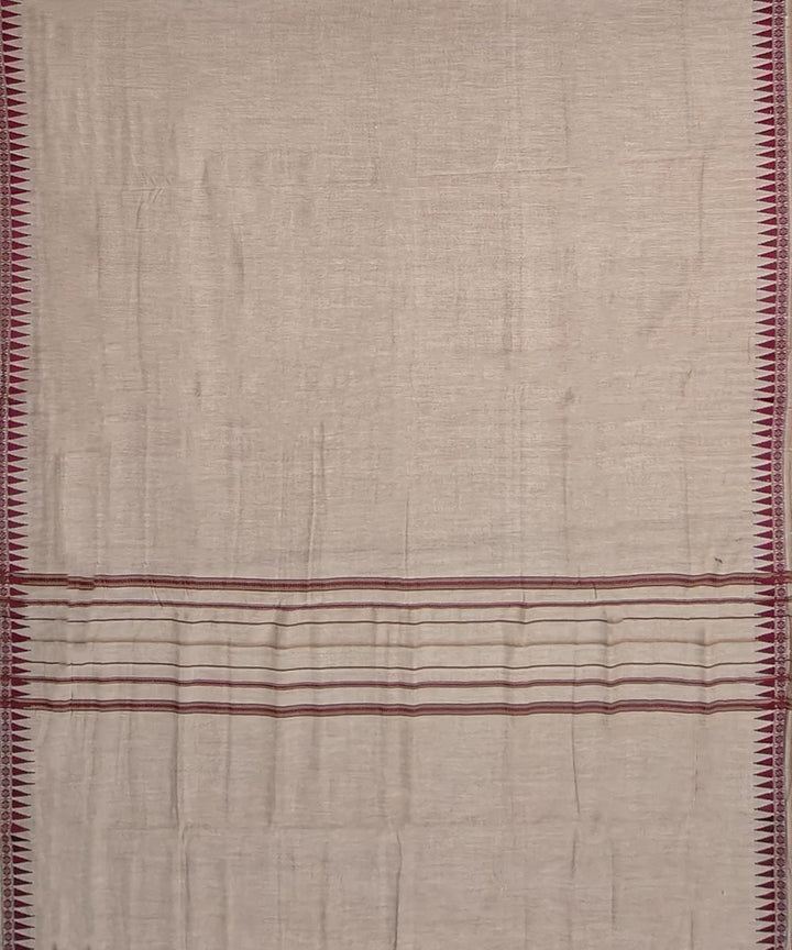 Beige handwoven cotton sambalpuri dhoti