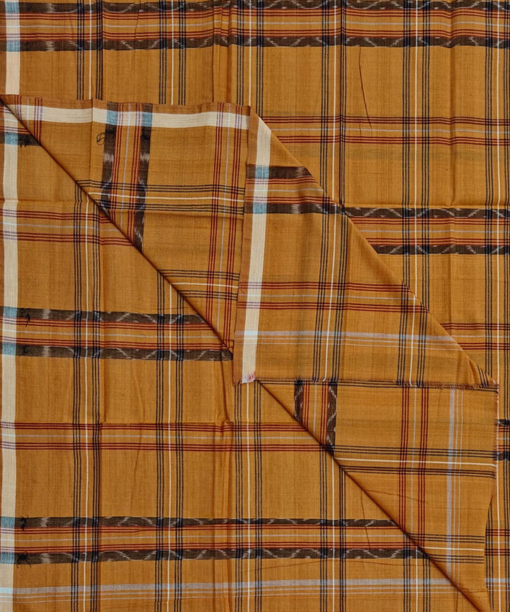Brown check handwoven cotton sambalpuri lungi