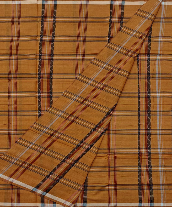 Brown check handwoven cotton sambalpuri lungi