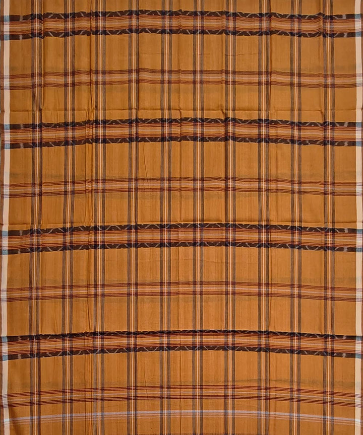 Brown check handwoven cotton sambalpuri lungi
