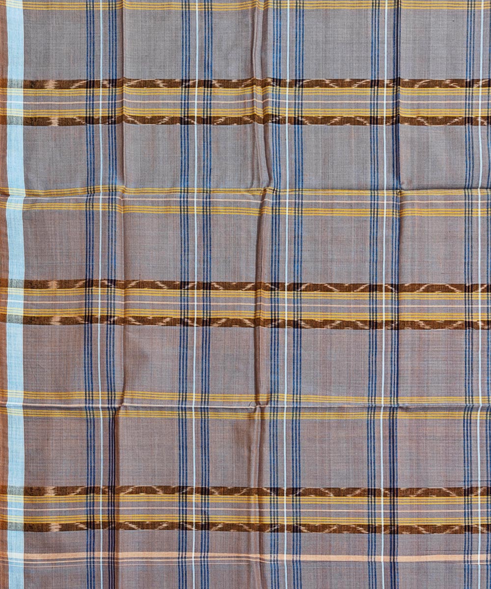 Grey check handwoven cotton sambalpuri lungi