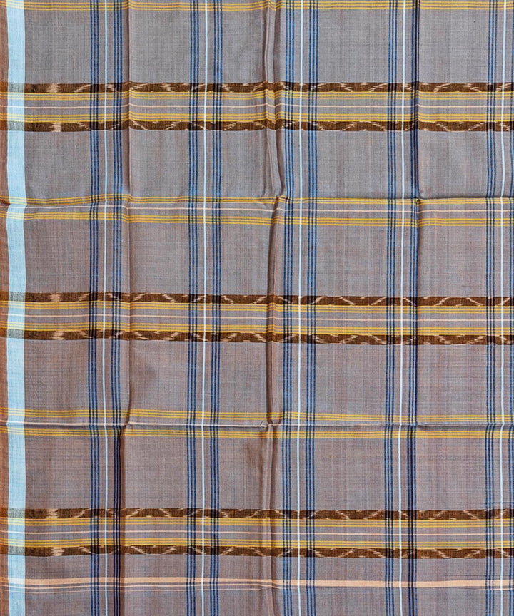 Grey check handwoven cotton sambalpuri lungi