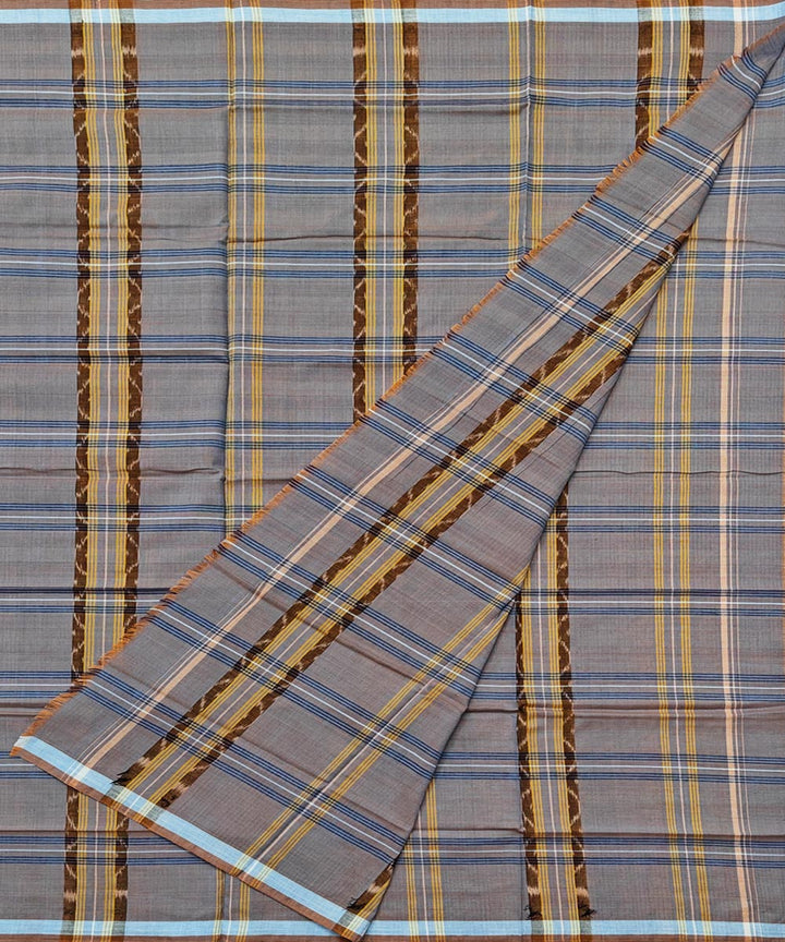 Grey check handwoven cotton sambalpuri lungi