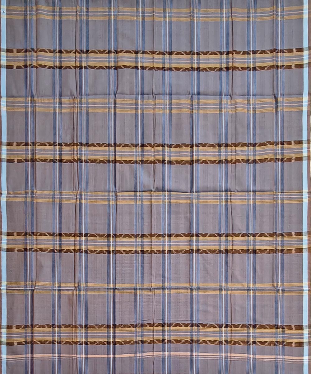 Grey check handwoven cotton sambalpuri lungi