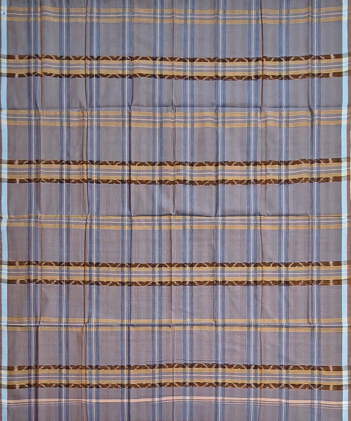 Grey check handwoven cotton sambalpuri lungi