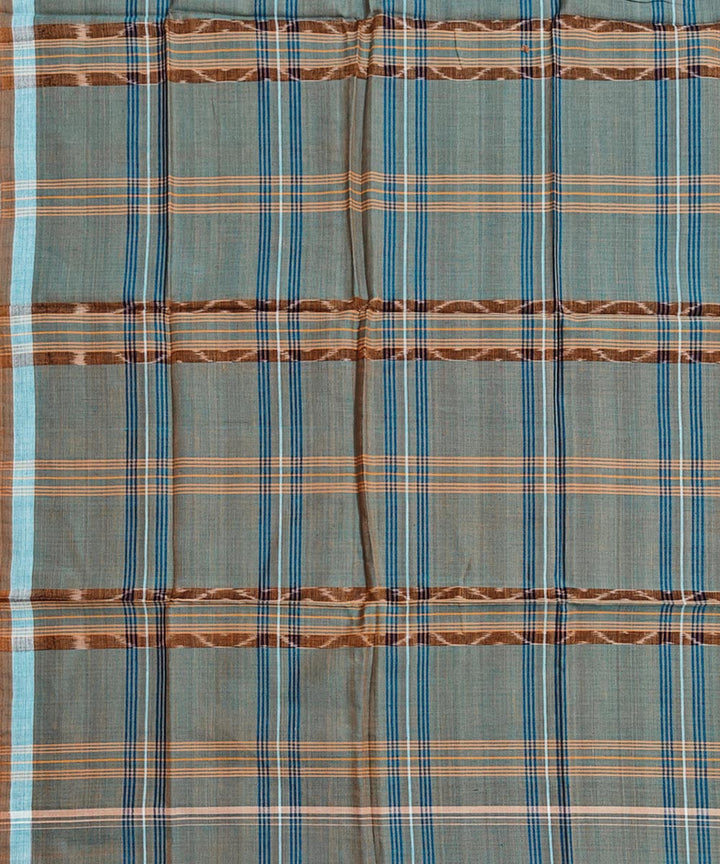 Light green check handwoven cotton sambalpuri lungi