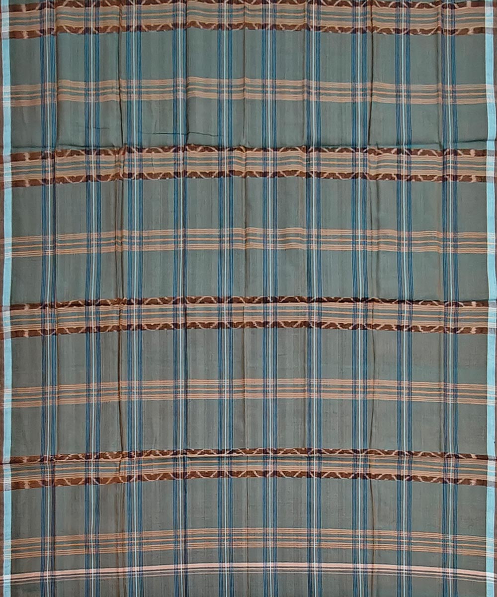 Light green check handwoven cotton sambalpuri lungi