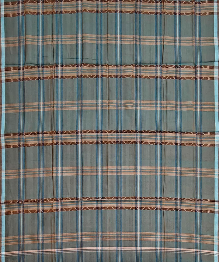 Light green check handwoven cotton sambalpuri lungi