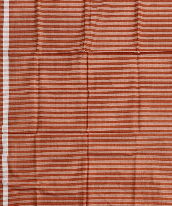 Brown stripe handwoven cotton sambalpuri lungi