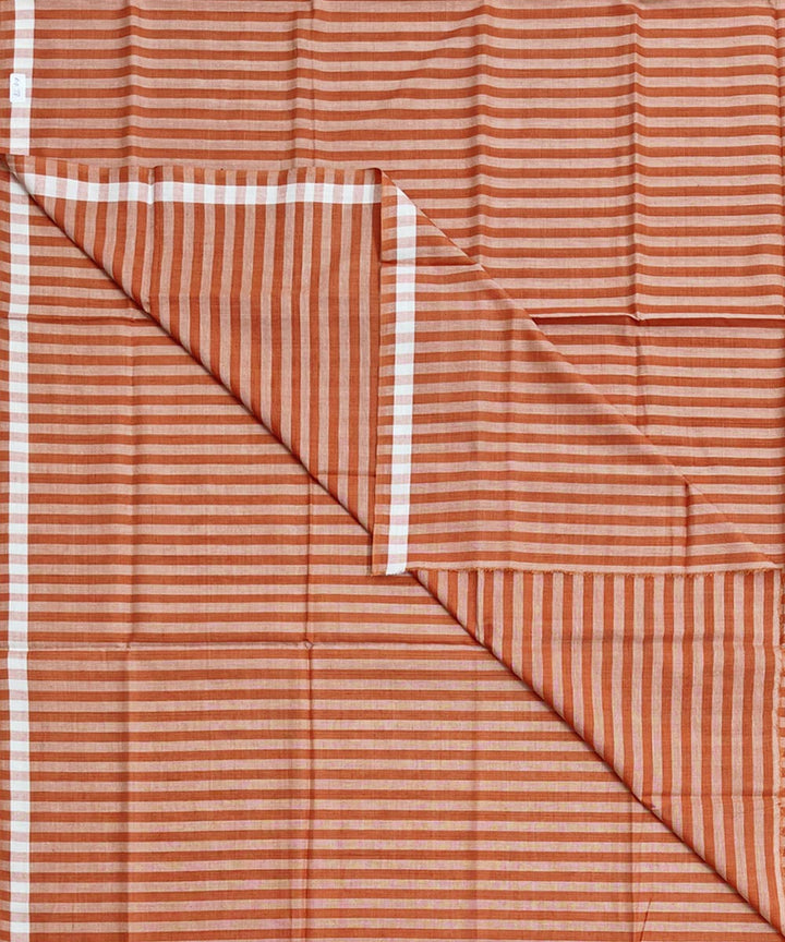 Brown stripe handwoven cotton sambalpuri lungi