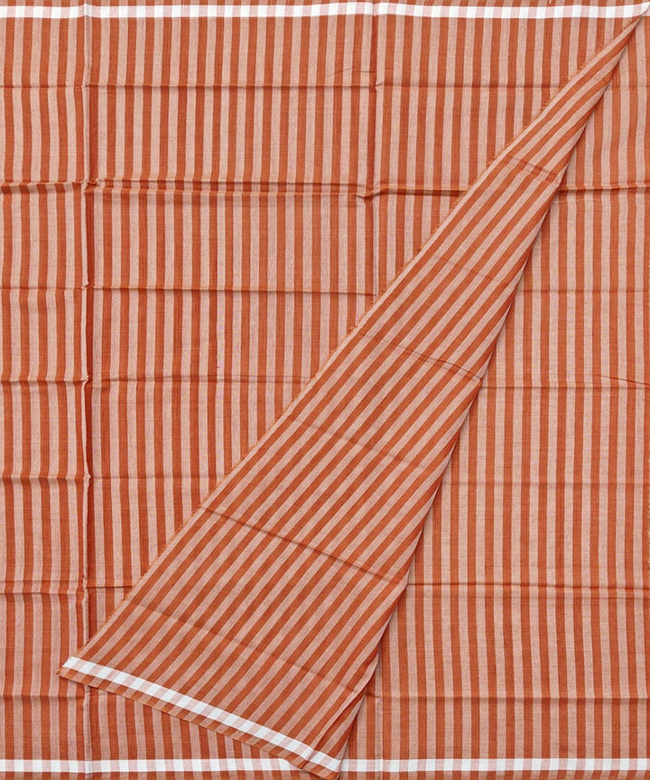 Brown stripe handwoven cotton sambalpuri lungi