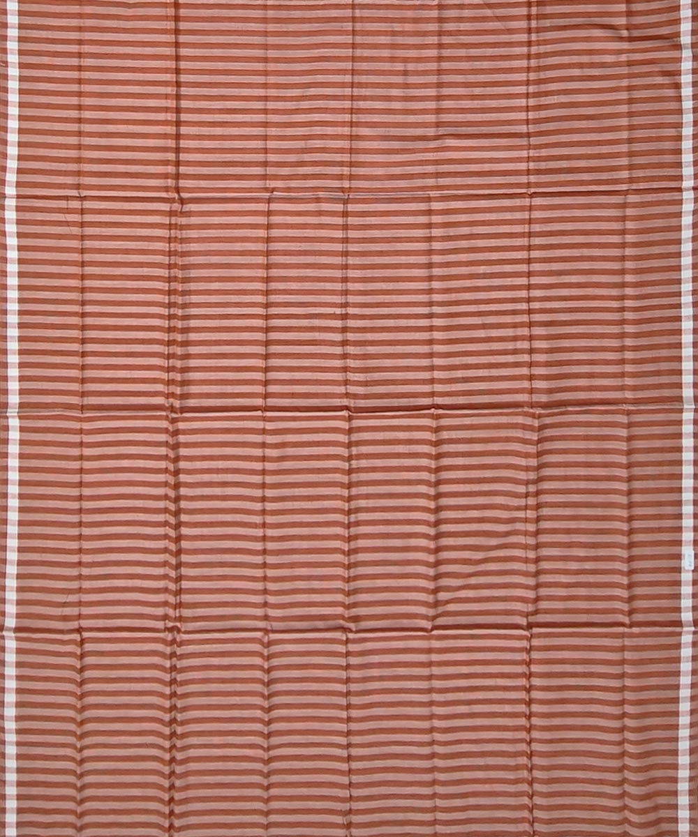 Brown stripe handwoven cotton sambalpuri lungi