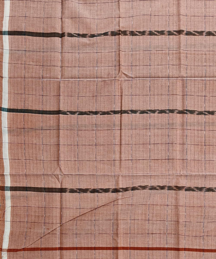 Beige striped handwoven cotton sambalpuri lungi