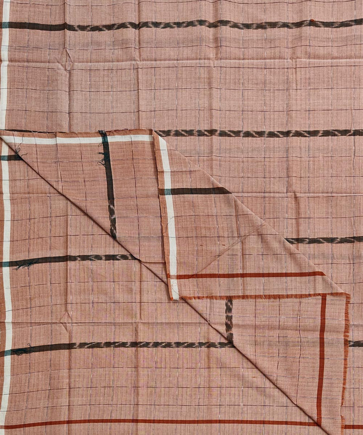 Beige striped handwoven cotton sambalpuri lungi