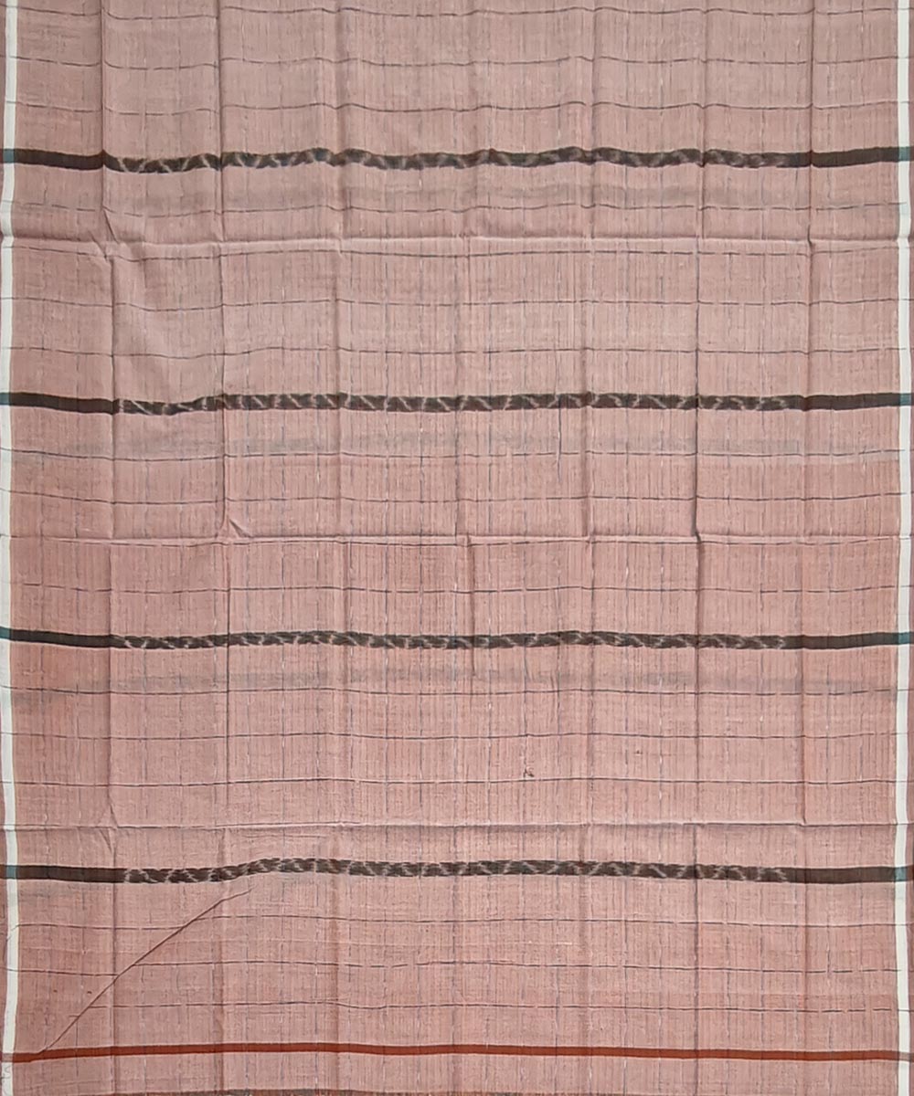 Beige striped handwoven cotton sambalpuri lungi