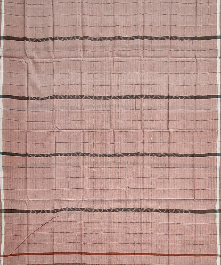 Beige striped handwoven cotton sambalpuri lungi