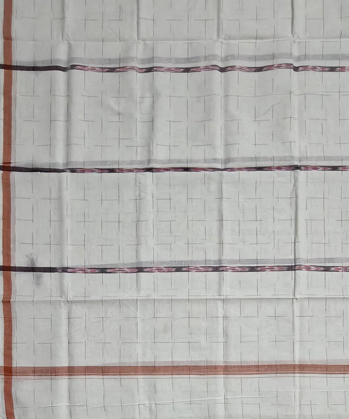 Offwhite handloom cotton sambalpuri lungi