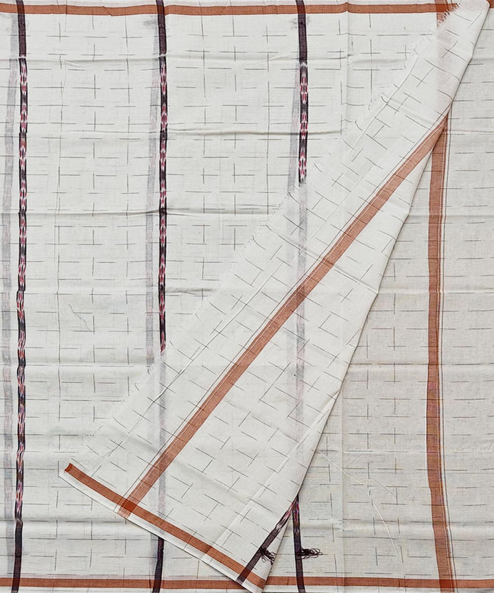 Offwhite handloom cotton sambalpuri lungi