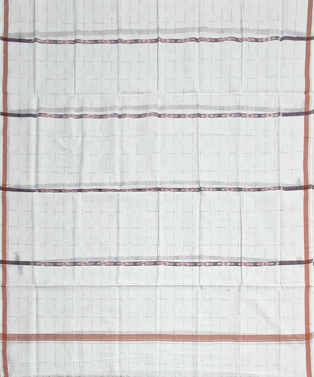 Offwhite handloom cotton sambalpuri lungi
