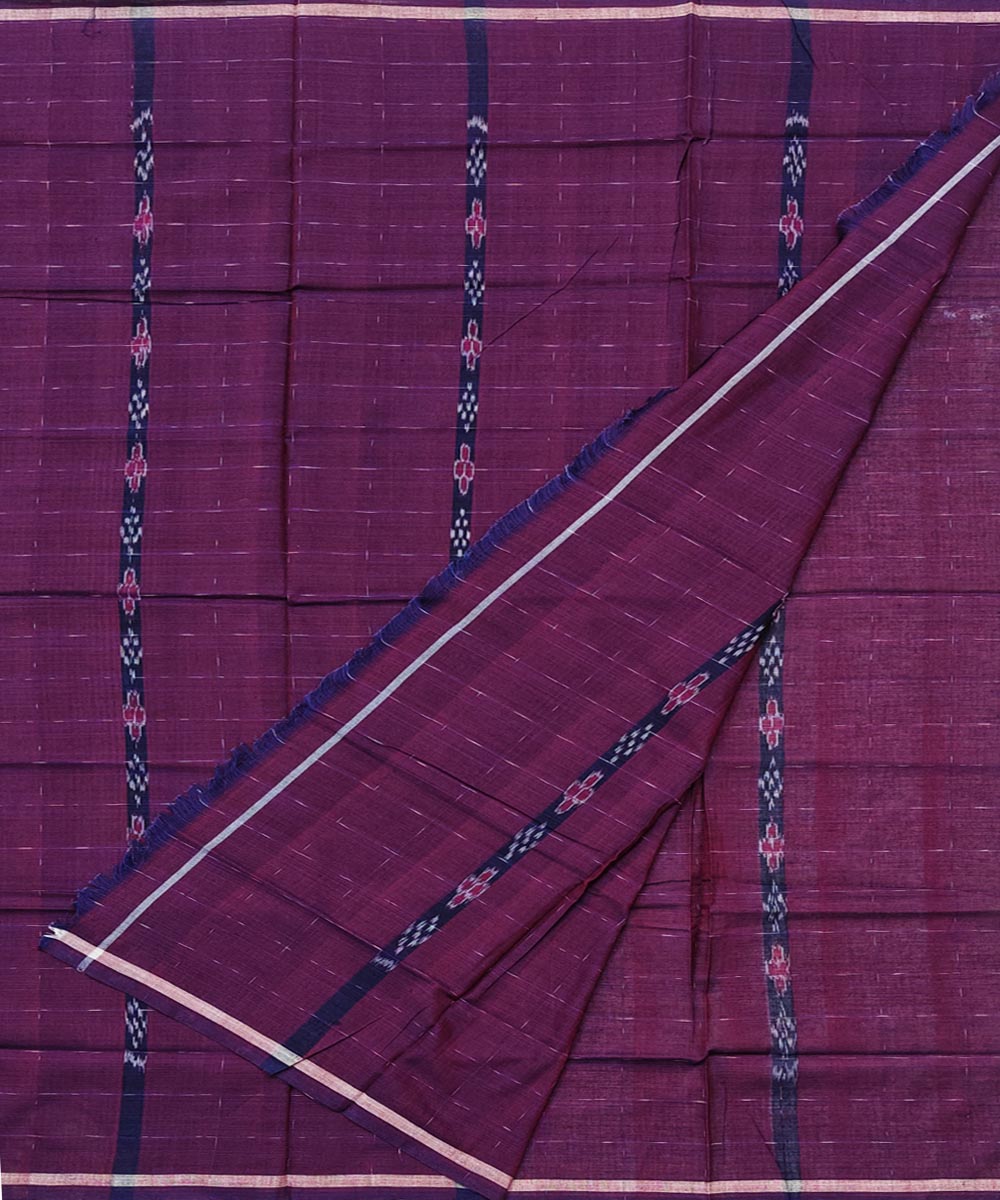 Purple handwoven cotton sambalpuri lungi