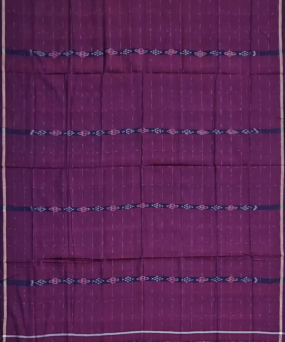 Purple handwoven cotton sambalpuri lungi