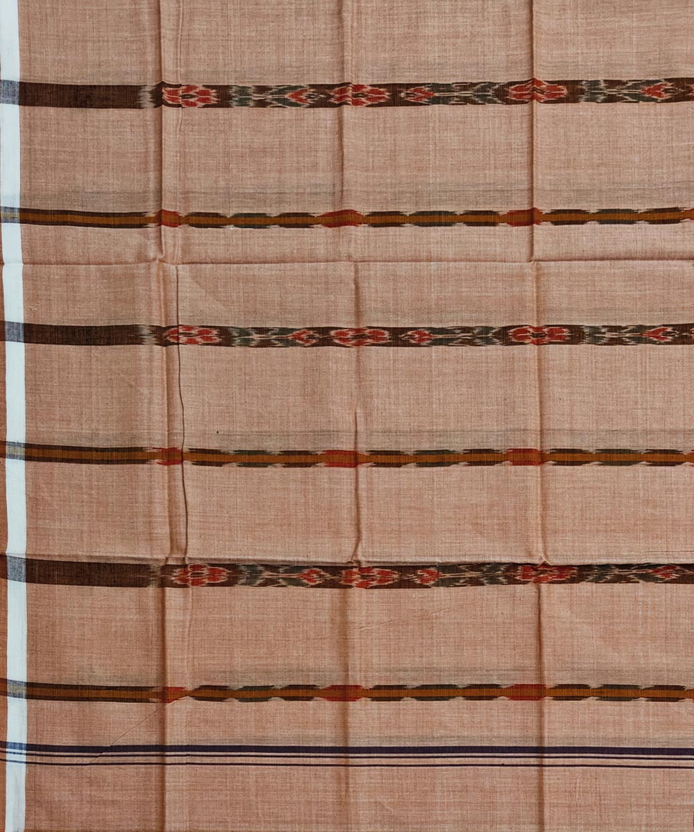 Beige handwoven cotton sambalpuri lungi