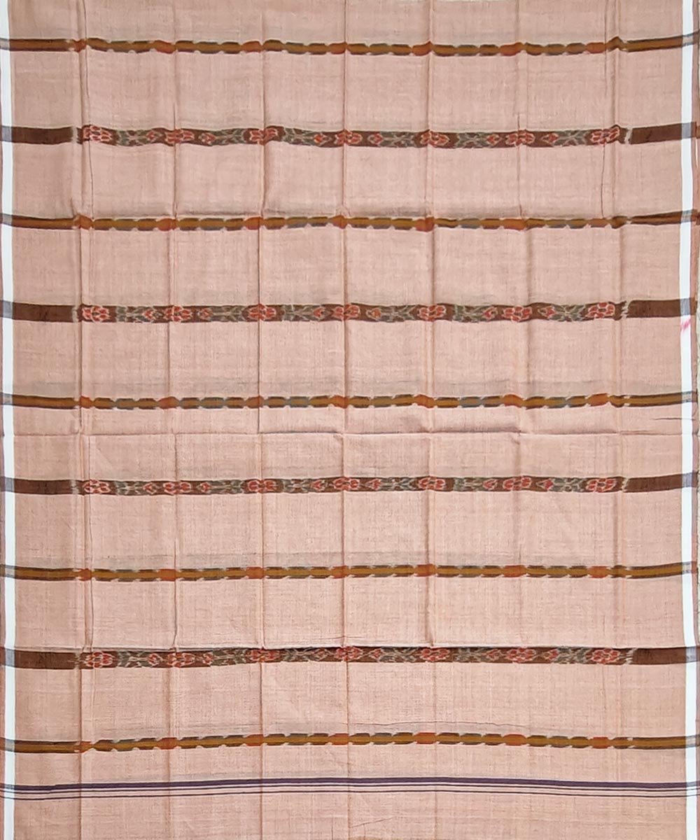 Beige handwoven cotton sambalpuri lungi