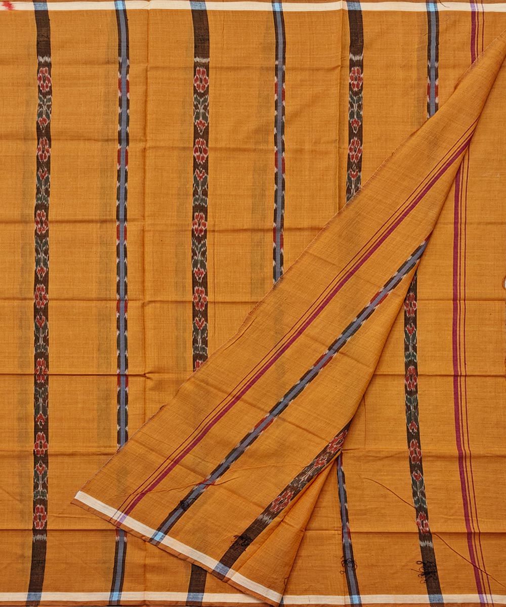 Brown handwoven cotton sambalpuri lungi