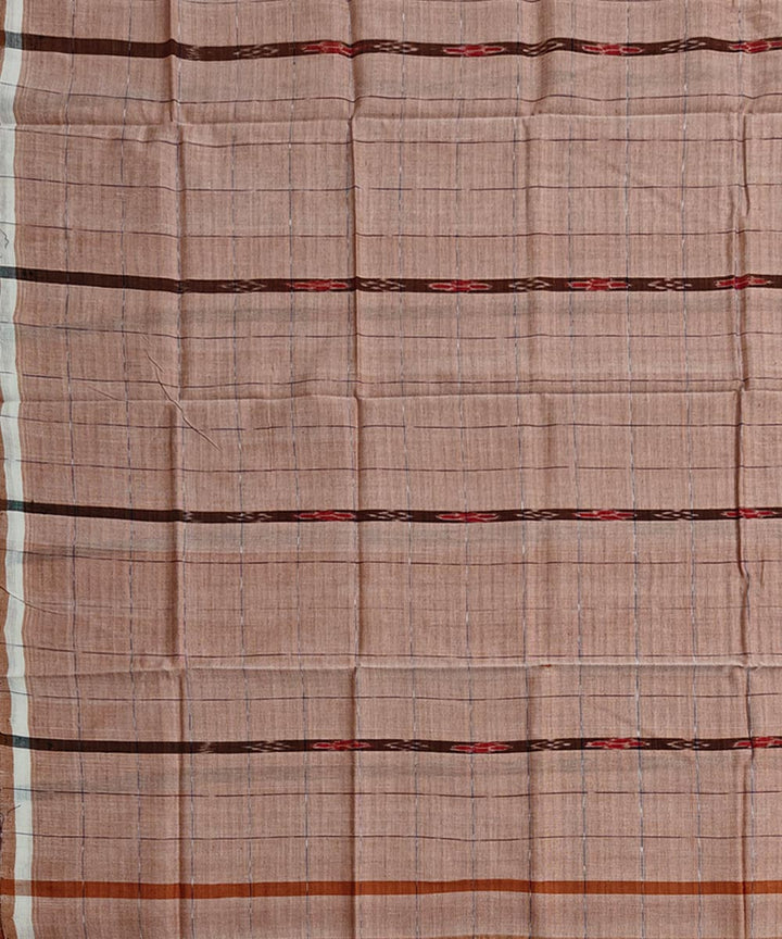 Beige handloom cotton sambalpuri lungi