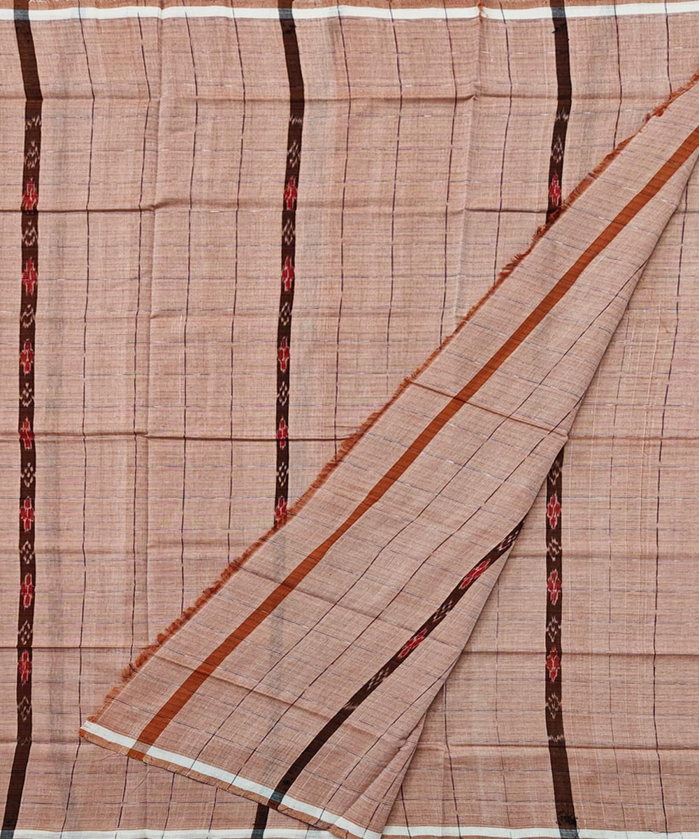 Beige handloom cotton sambalpuri lungi