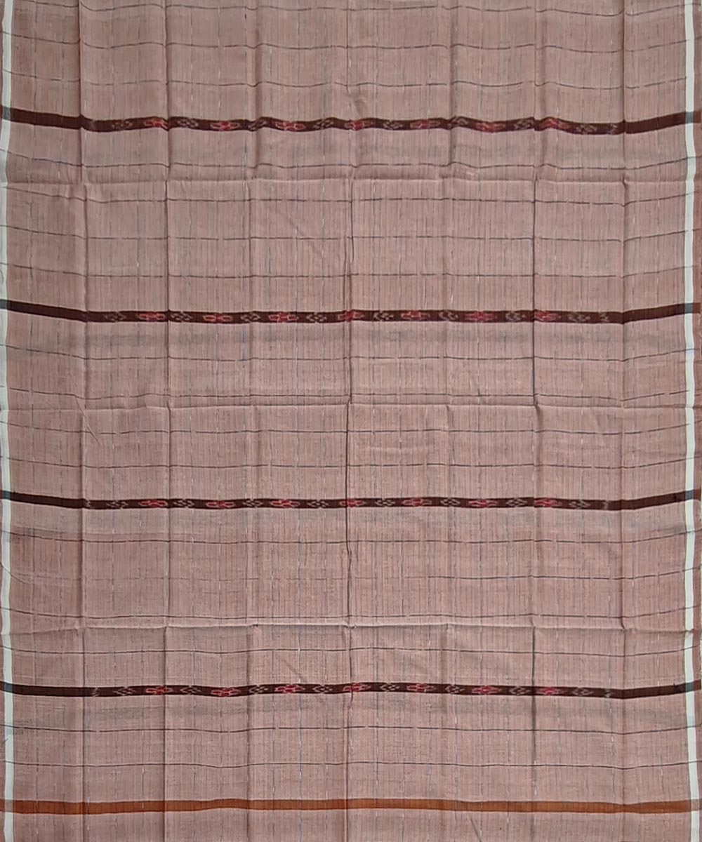 Beige handloom cotton sambalpuri lungi