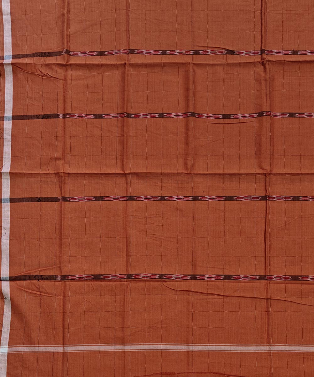 Brown handloom cotton sambalpuri lungi