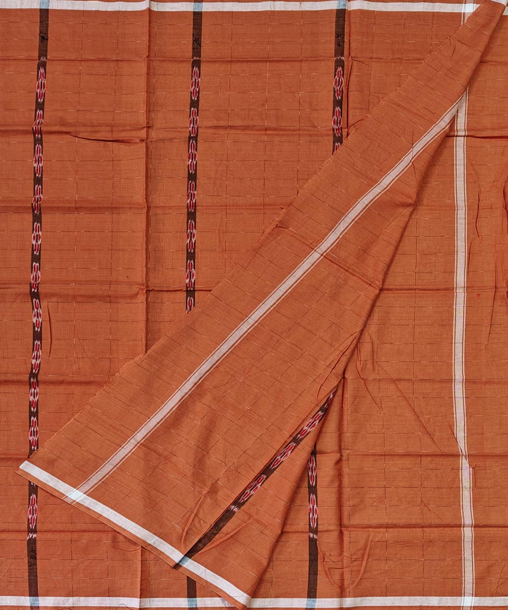 Brown handloom cotton sambalpuri lungi