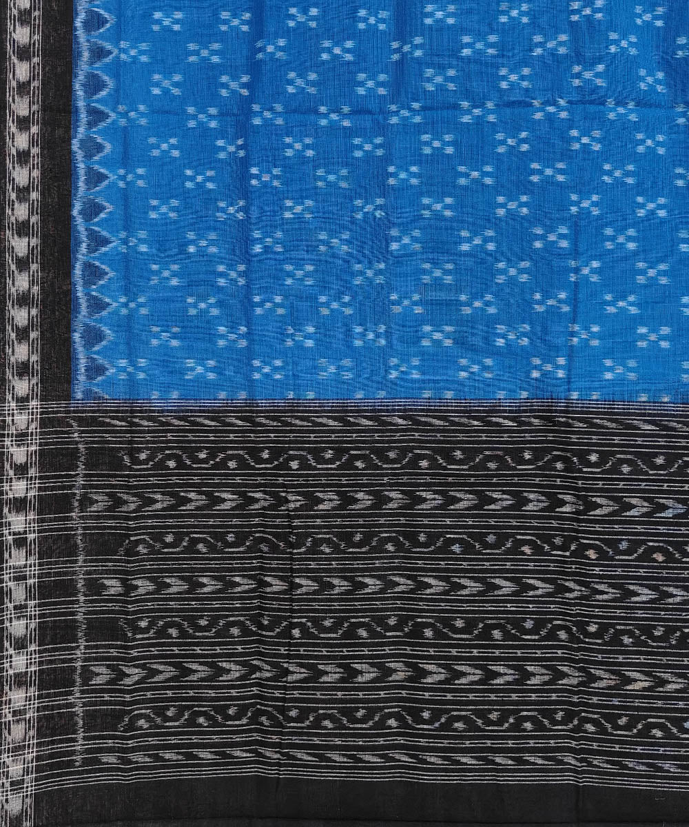 Black blue handwoven cotton sambalpuri dupatta