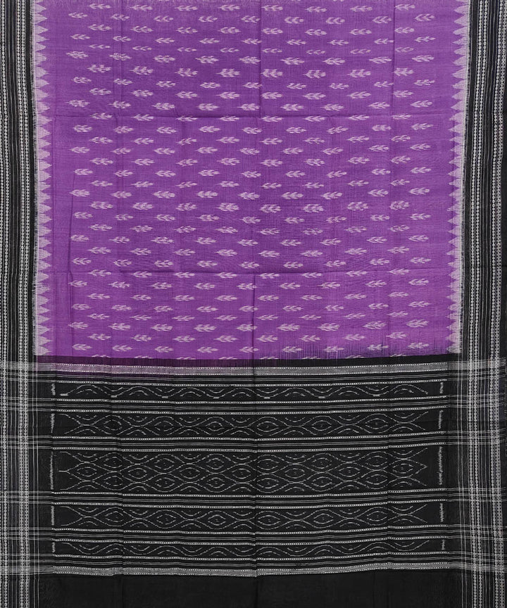 Purple black handwoven cotton sambalpuri dupatta