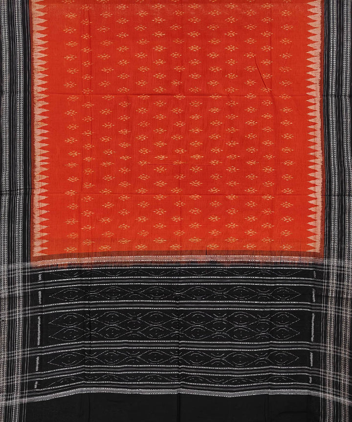 Red black hand woven cotton sambalpuri dupatta