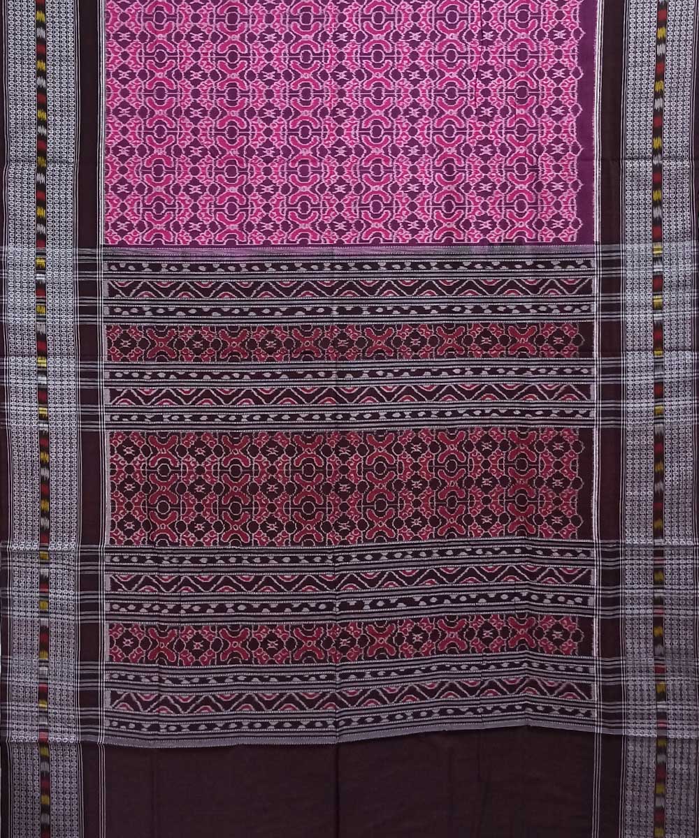 Purple black cotton handloom sambalpuri saree