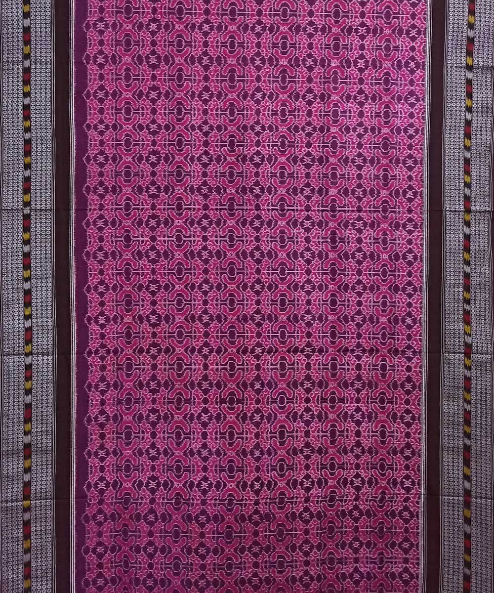 Purple black cotton handloom sambalpuri saree